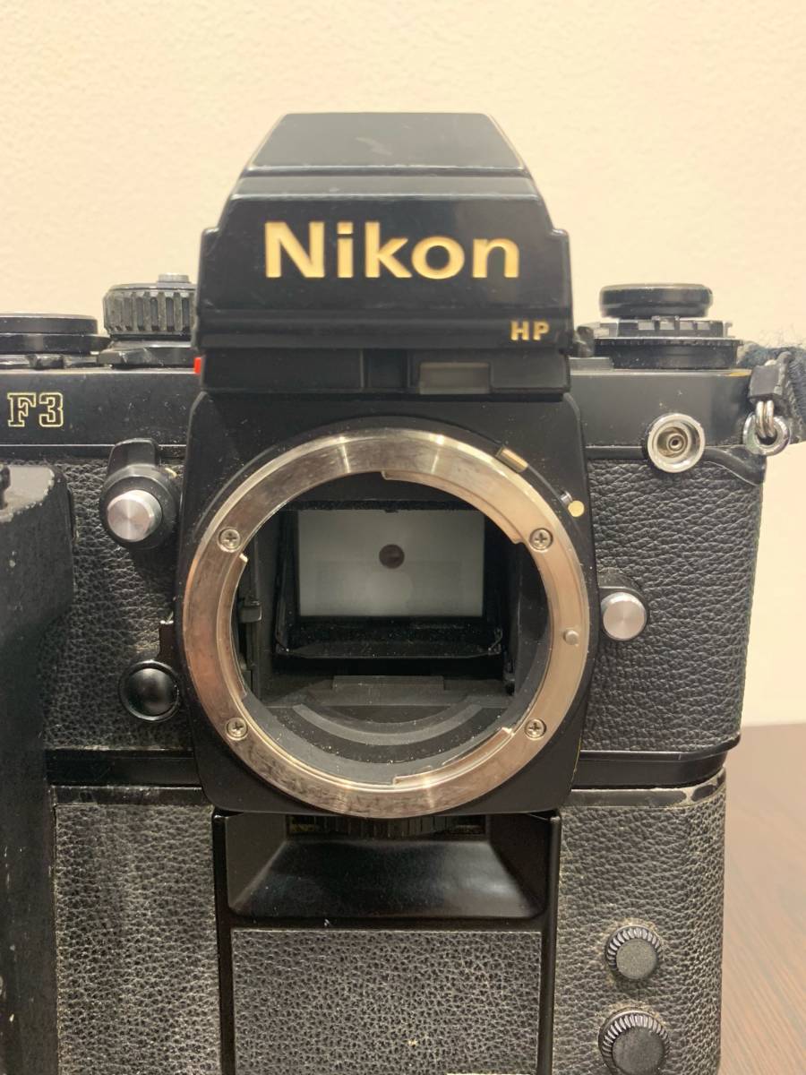 6304】ニコン F3 フィルムカメラ ブラック MD-4付き レンズ Nikon