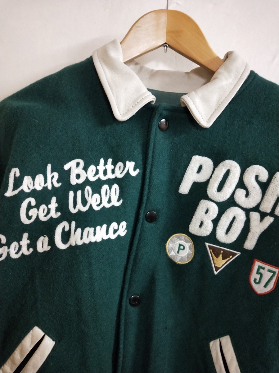 一点物80's POSH BOY ポッシュボーイ 袖レザースタジャン