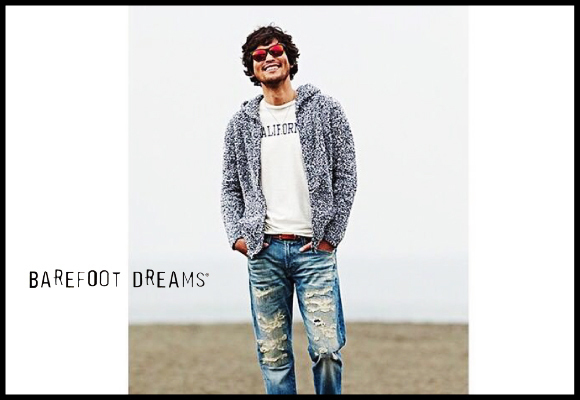 【OCEANS掲載】ベアフットドリームス “ Heathered two tone version ” ZIP パーカー M / Barefoot Dreams ロンハーマン取扱