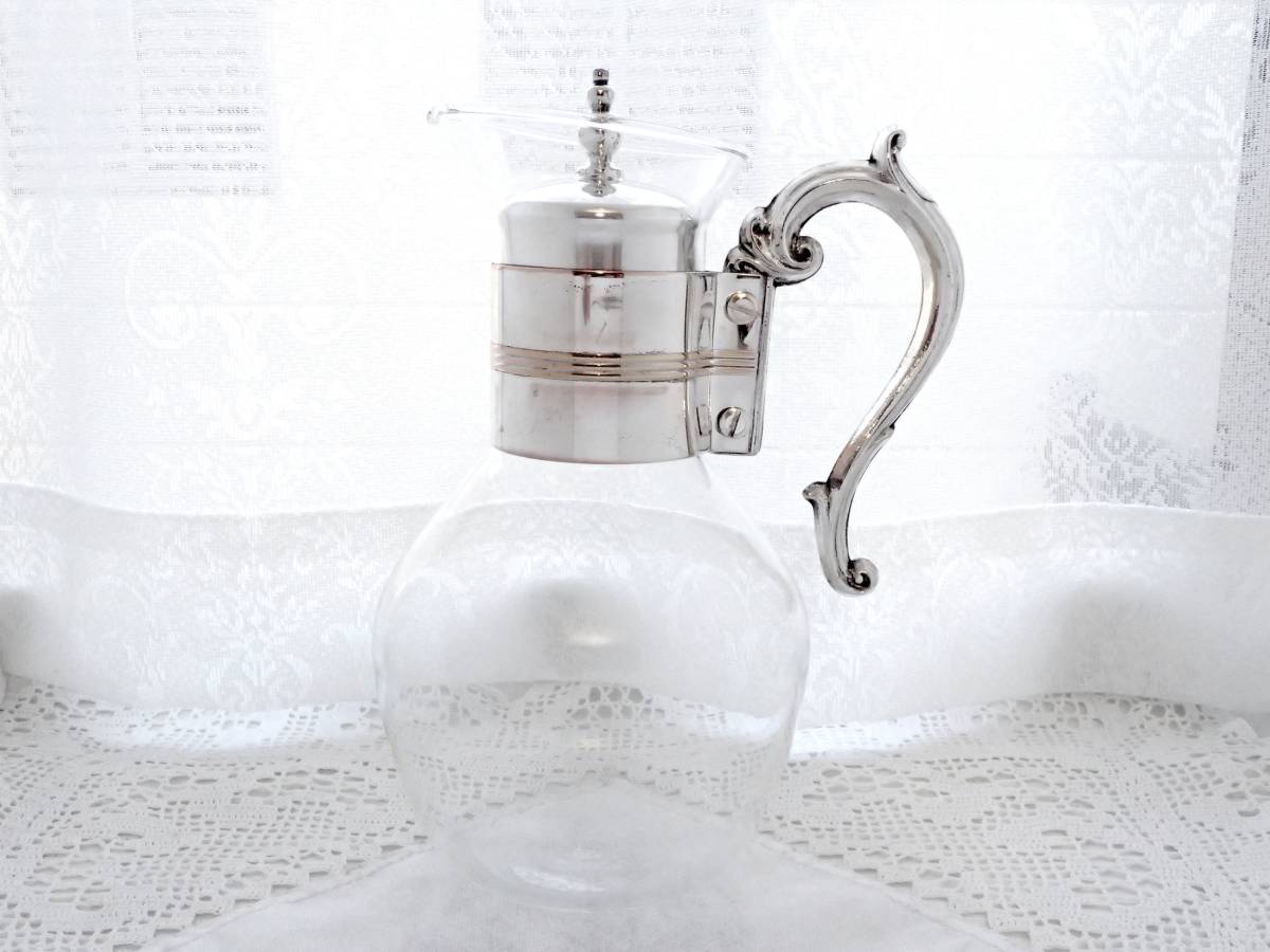 最新作，お得 CORNING BRAND ビンテージ 純銀P シルバー 耐熱ガラス ティーポット コーヒー カラフェ デキャンタ(カトラリー)｜売買されたオークション情報、yahooの商品情報をアーカイブ公開 - オークファン カトラリー