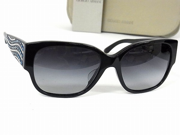 1円 極 Giorgio Armani ジョルジオアルマーニ ロゴ サングラス メガネ 眼鏡 AR8014-B-F ブラック×ブラック ...