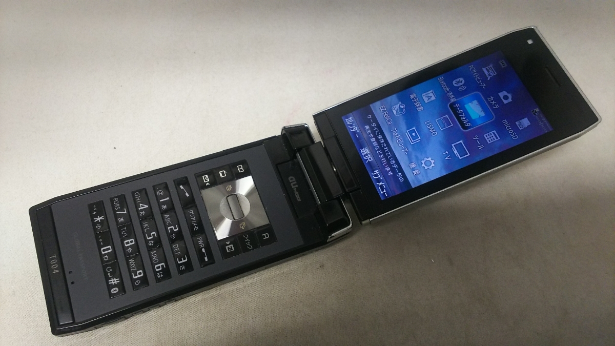 Phone - ケータイ T004 Japan au b31i43sm 携帯電話 ガラケー 東芝