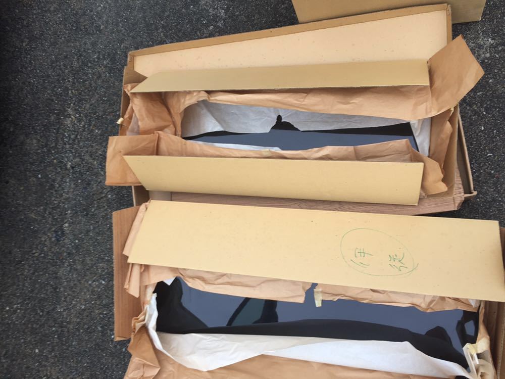 茶道具 長板 一双 ☆状態良好！木製真塗 風炉用 敷板 美品 長