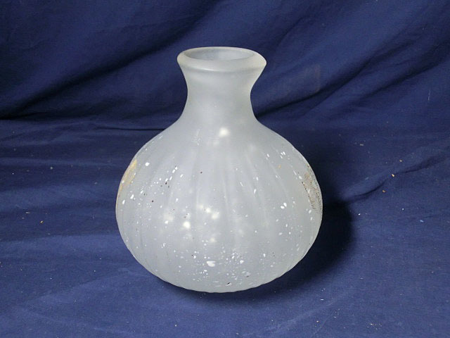 藤田喬平 手吹 硬質 茶碗(白) 共箱 美品 2002年文化勲章受章 手吹 朱