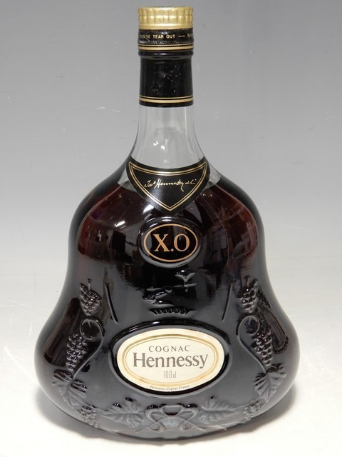 1030/○コニャック ヘネシー X.O クリアボトル 金キャップ Hennessy