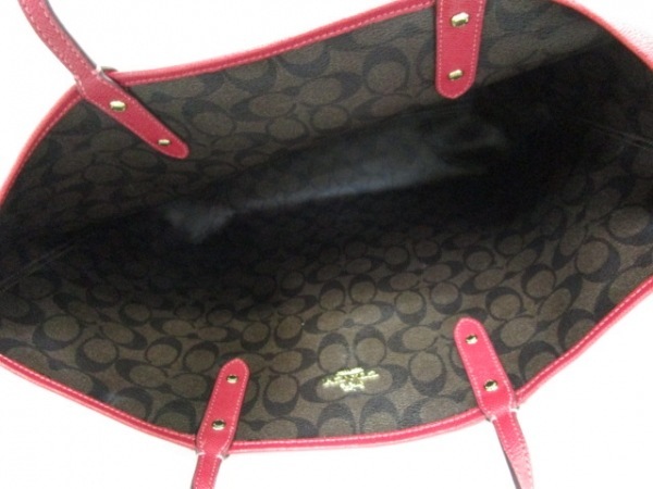 コーチ COACH トートバッグ - - レザー ボルドー リバーシブル バッグ