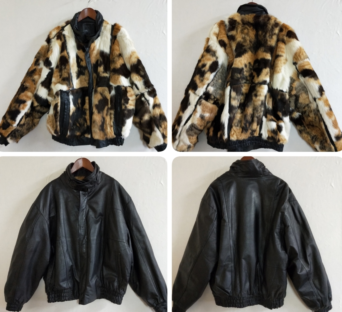 Vintage ヴィンテージ ファーコート ブルゾン 毛皮 本革 ジャケット 