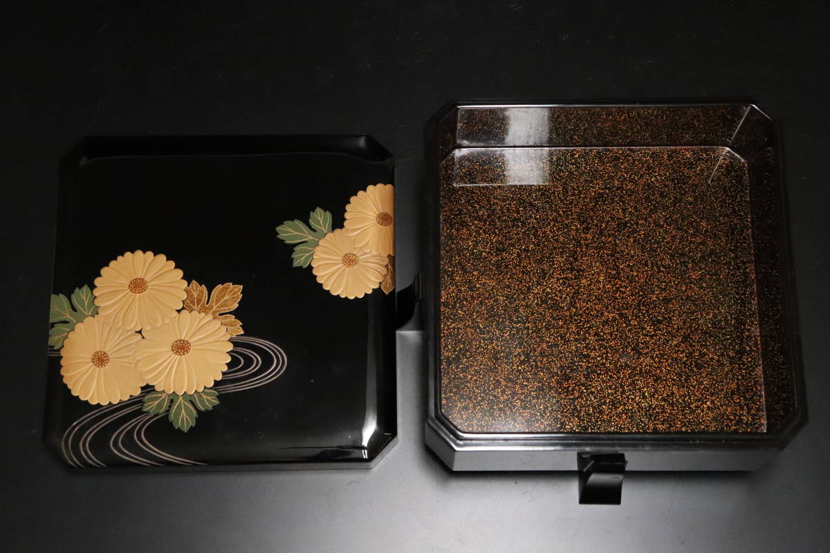 共箱 輪島塗 梨地菊蒔絵 菓子器 工芸品 漆芸 【公式通販】