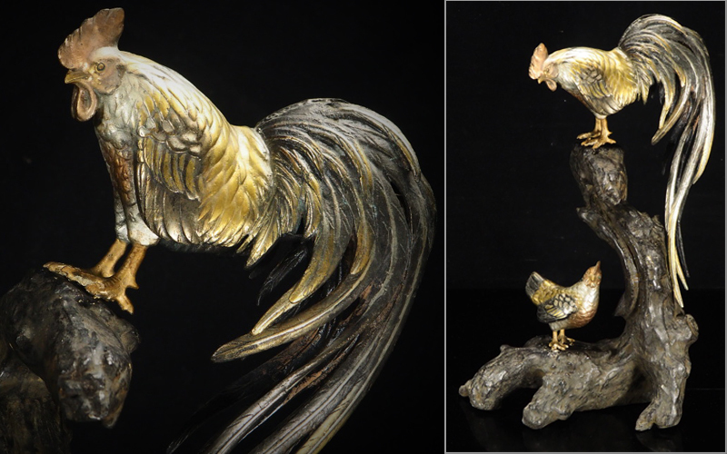 激安大特価，100%新品 治 金工家作 唐銅製彩色番鶏置物 高さ48ｃｍ 重さ7492ｇ ブロンズ RT91(銅製)｜売買されたオークション情報、yahooの商品情報をアーカイブ公開 - オークファン その他