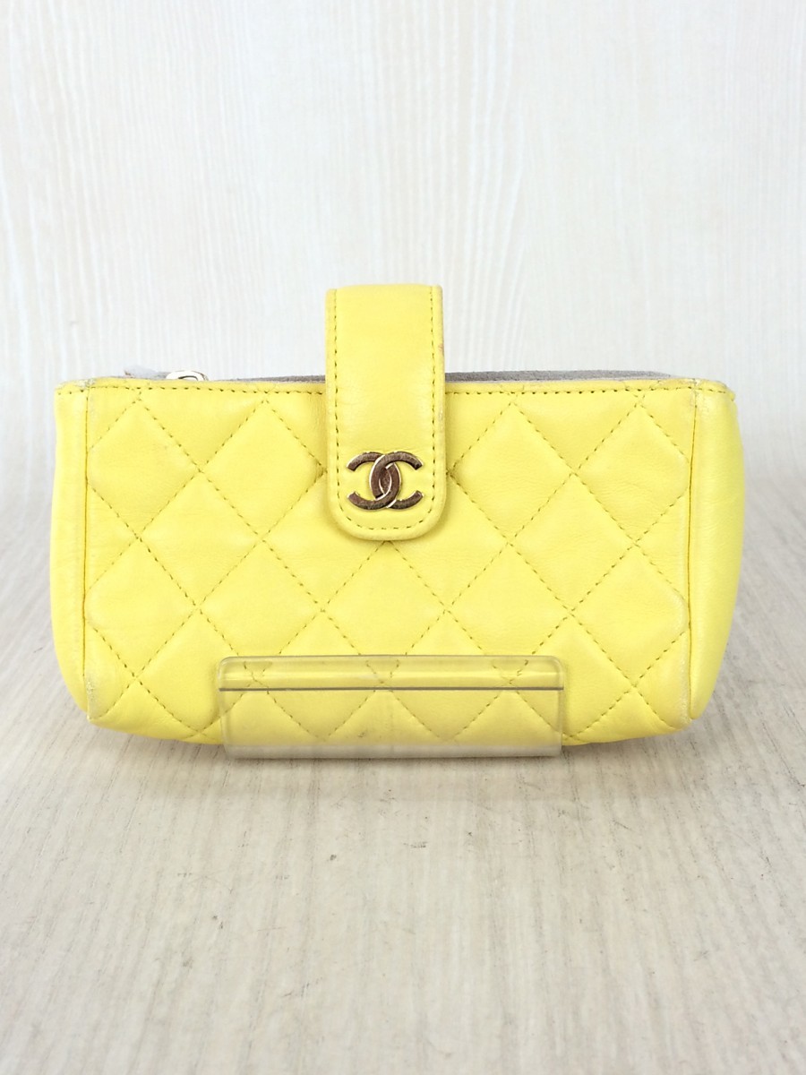 CHANEL◇キャビアスキン レザー ポーチ ケース