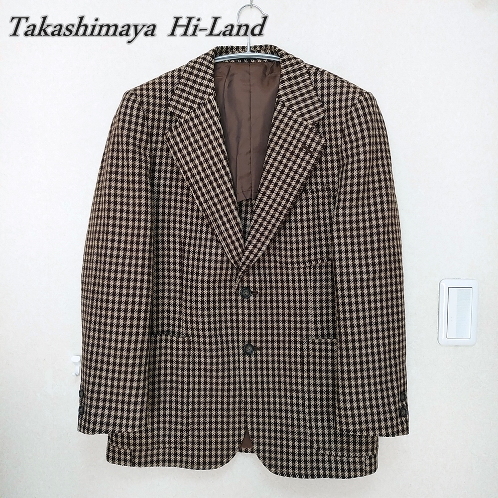  日本製 百貨店クオリティ 高島屋 Takashimaya Hi-Land ツイードテーラードジャケット 千鳥格子チェック 茶 メンズM-L 191202-06747(Mサイズ)｜売買されたオークション情報、yahooの商品情報をアーカイ Mサイズ