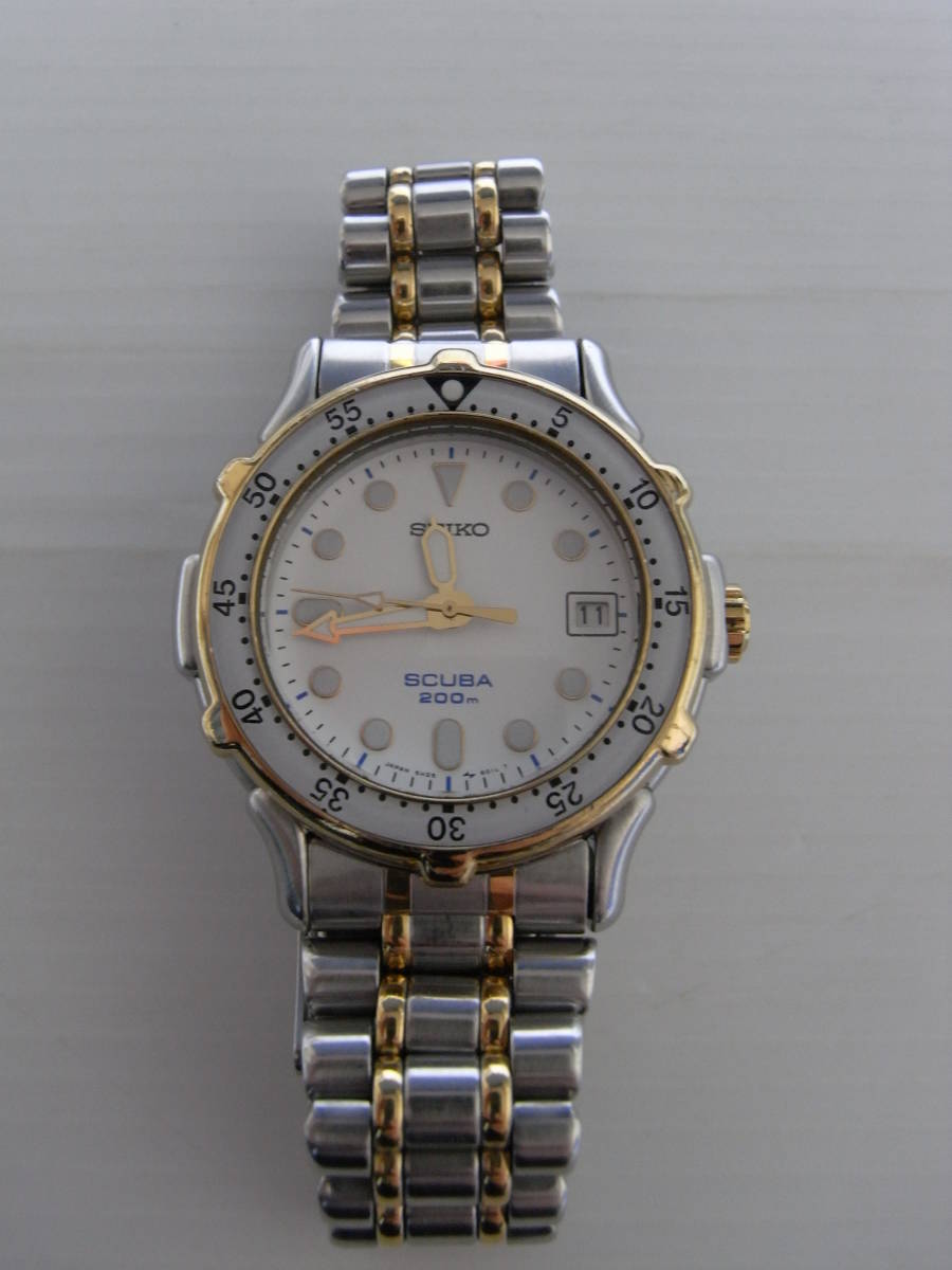 稼働品】 SEIKO セイコー SCUBA スキューバ 200m 5H25-6020 ダイバー