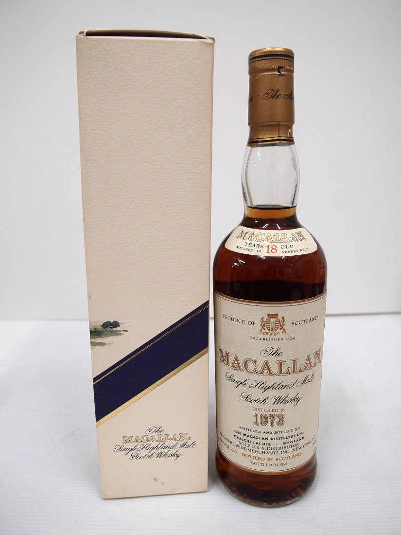 マッカランウイスキー 1973-1991 （箱あり） 700ml 43% 未開封 送料無料☆ザ マッカラン 18年 1973-1991 マチュアード イン シェリー