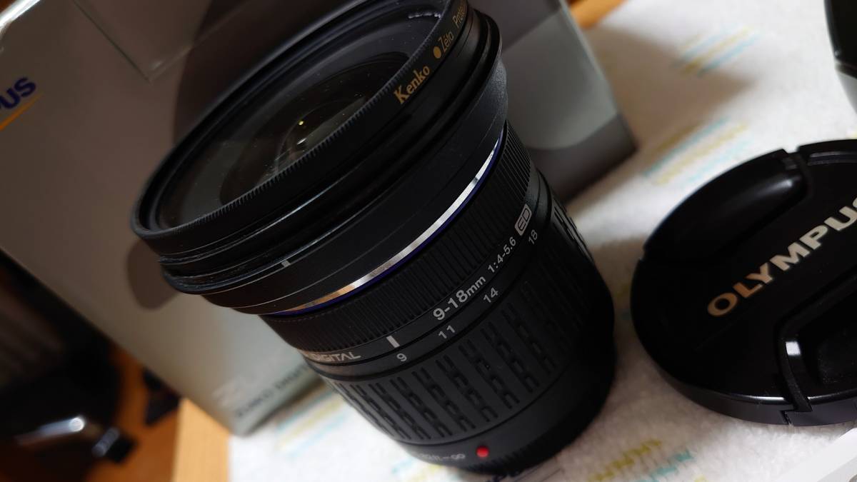 オリンパス　ZUIKO　DIGITAL　９－１８　F4.5～F5.6ED　フォーサーズ　良品元箱フィルター付き