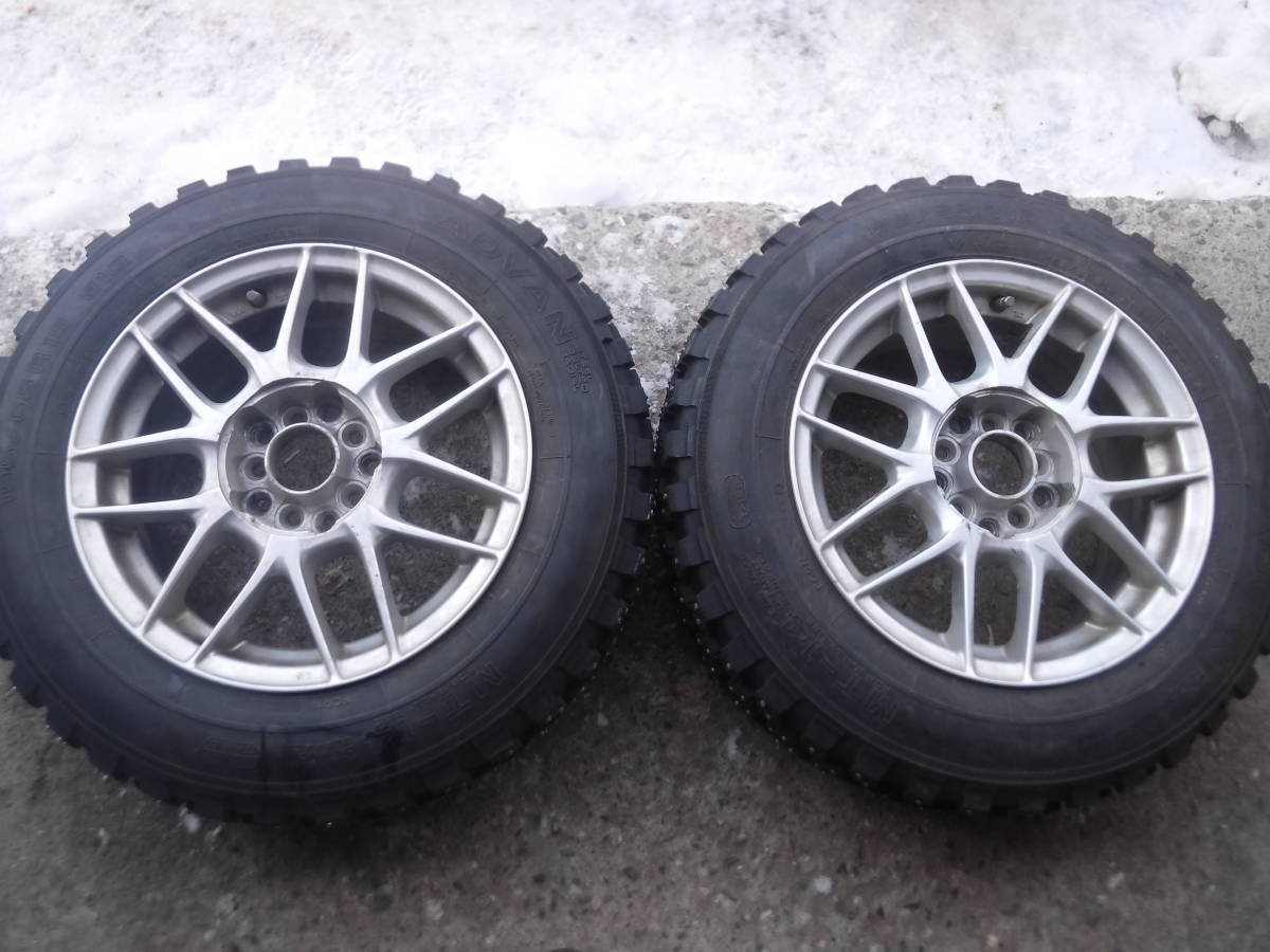 195⁄65R15 フルピン ヨコハマ MT-14 スパイクタイヤ 15×6J ET53 程度 
