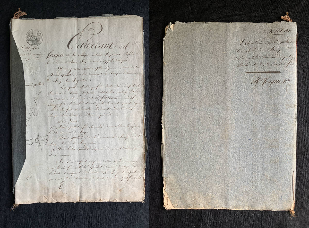 フランス 1810年 マニュスクリ p22 契約書 公文書 古文書 古紙 文字