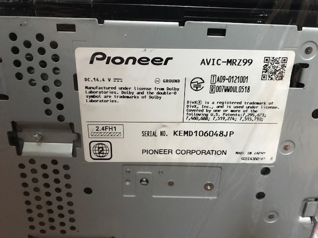 カロッツェリア AVIC-MRZ99 フルセグ フィルム Bluetooth USB DVD 楽