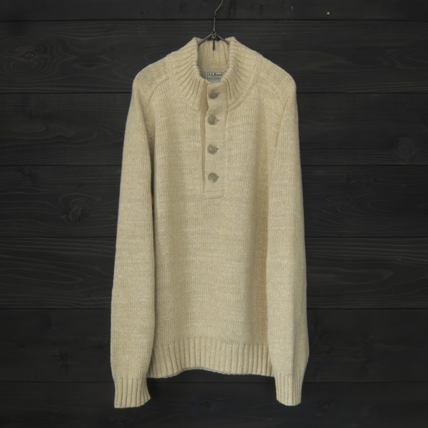 ★L.L.Bean★L.L.ビーン★コットンヘンリーネックセーター★ベージュ★L