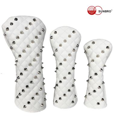 大人気，SALE チョウ カッコイイ リベット ヘッドカバーゴルフ Headcovers ドライバー/ウッド/ユーティリティ ヘッドカバー 3個セット DR FW UT 白(その他)｜売買されたオークション情報、yahooの商品情報をアー ヘッドカバー