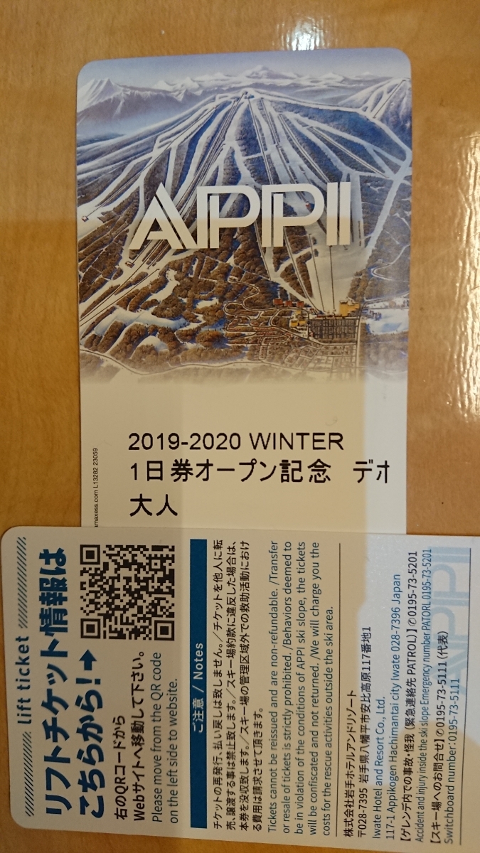 岩手 安比高原 スキー場 リフト券 2枚 APPI 安比高原スキー場 Resort