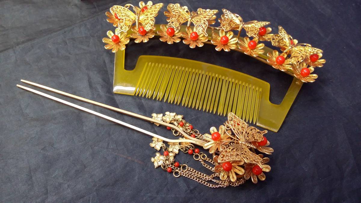 日本髪 | 髪飾り 櫛 簪 白無垢 櫛の通販 舞台 花嫁衣裳 色打