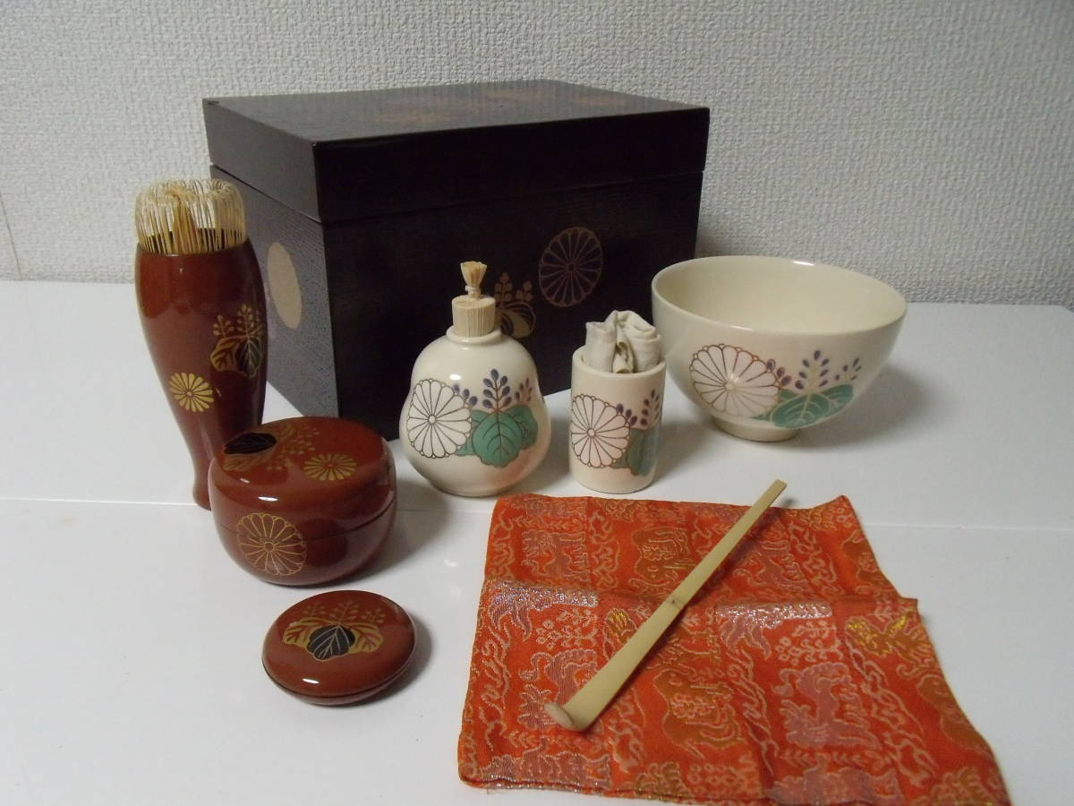 茶道具 茶箱セット 茶箱 | 黒掻合 お茶道具東玉堂 高台寺蒔絵（全点前