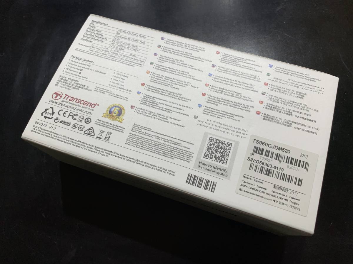 Transcend製 JetDrive 520(960GB) TS960GJDM520 MacBook Air Mid 2012
