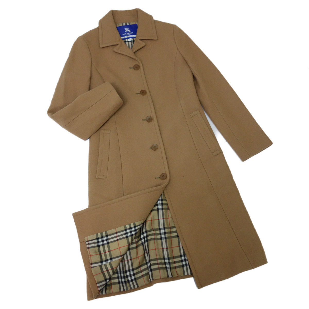 希少】BurberryBlue label ノバチェック ロングトレンチコート LABEL