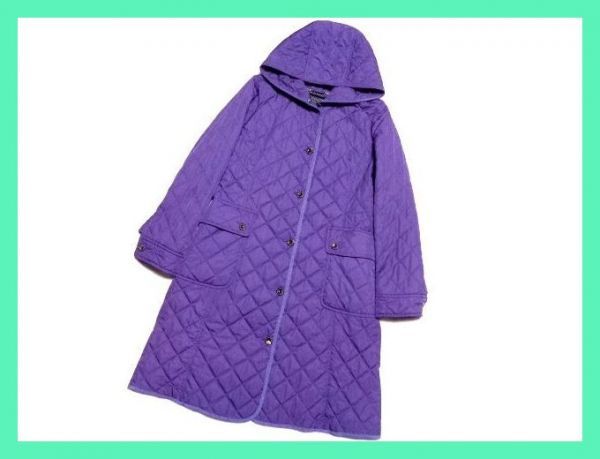 美品☆オールドイングランド☆裏地ドット柄☆中綿入☆ロング 