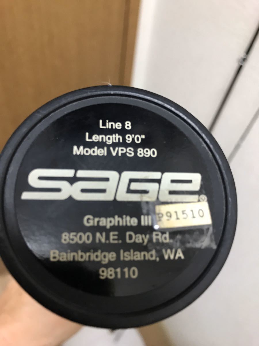 VPS Sage Fly Rod Graphite SAGE tube piece III Model wt. III, 890-4 