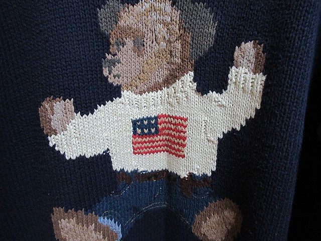 90s ビンテージ ポロ ラルフローレン POLO BEAR ポロベア 星条旗 