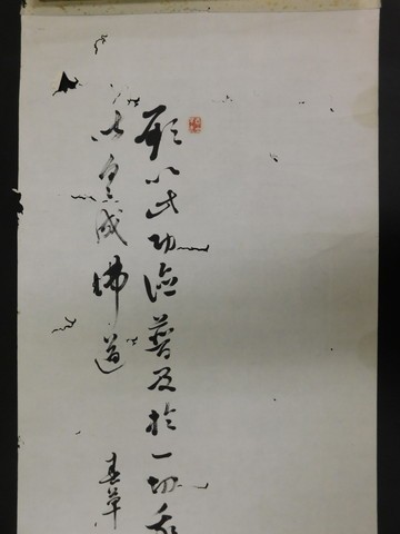 SG549「無門居士　鉄翁　厳谷一六墨跡」約18m掛軸日本画仏画山水画中国絵画対聯書道_2