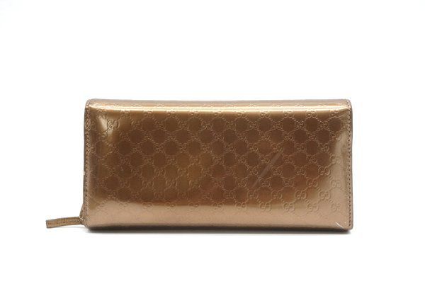 長財布 GUCCI グッチ エナメル ラブリーハート - ピンクゴールド GG