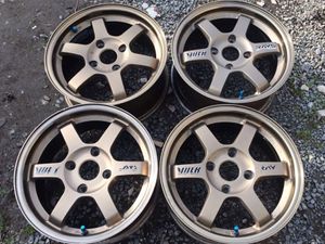 深リム】【4本セット】pcd100/114.3/15×8J アルミホイール 気安