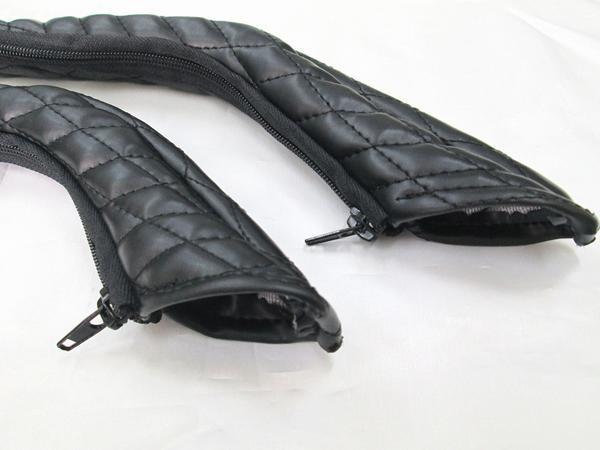 キルトドアハンドルカバー◎ブラックレザー（つや消し黒）◎三菱ふそう　大型　スーパーグレート | グランドプロフィア用 ドアキルトハンドルカバー トラックアート歌麿 ファンキーキルトドアハンドルカバー&frasl;艶消しブラック★左右セット ファンキーキルトドアハンドルカバー&frasl;艶消しブラック