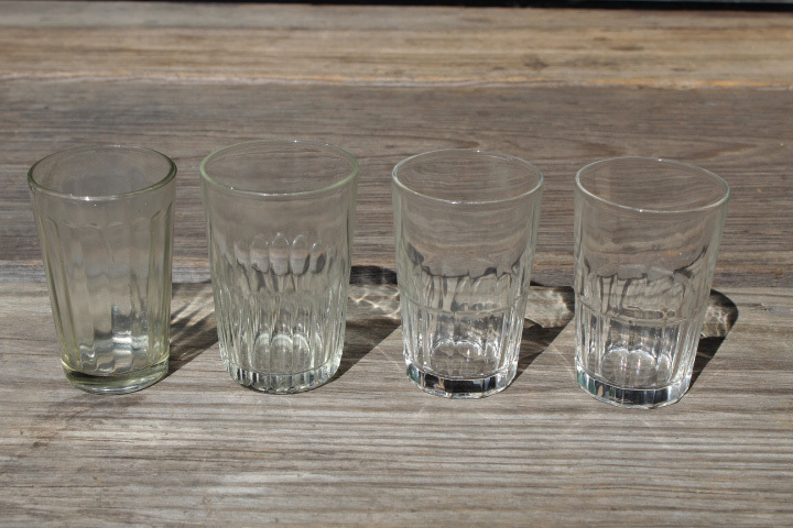 【古い ガラスコップ 4個】3種 アンカーコップ グラス 剣先 SGF SGK