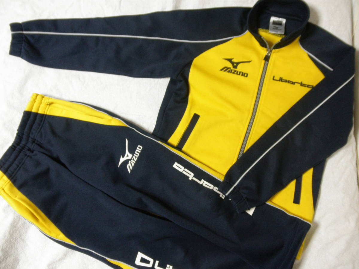 【定番，お得】 4 MIZUNO Liberta リベルタ サッカースクール 130 120cm トレーニングウェア ジャージ 上下 セットアップ ジャケット パンツ 黄色 紺(上下セット)｜売買されたオークション情報、yahooの商品情報をア 上下セット