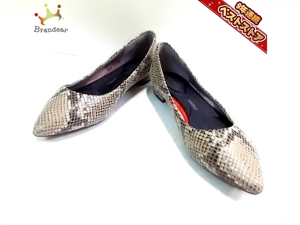 ロックポート ROCKPORT パンプス レザー ライトグレー×ダークグレー