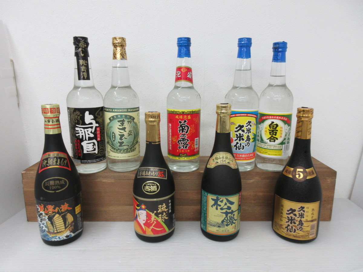 本物保証，正規品 9本セット 泡盛色々 まさひろ 久米島の久米仙 菊之露等 600~720ml 未開栓 古酒 1円スタート/3-7-6(泡盛)｜売買されたオークション情報、yahooの商品情報をアーカイブ公開 - オークファン 泡盛