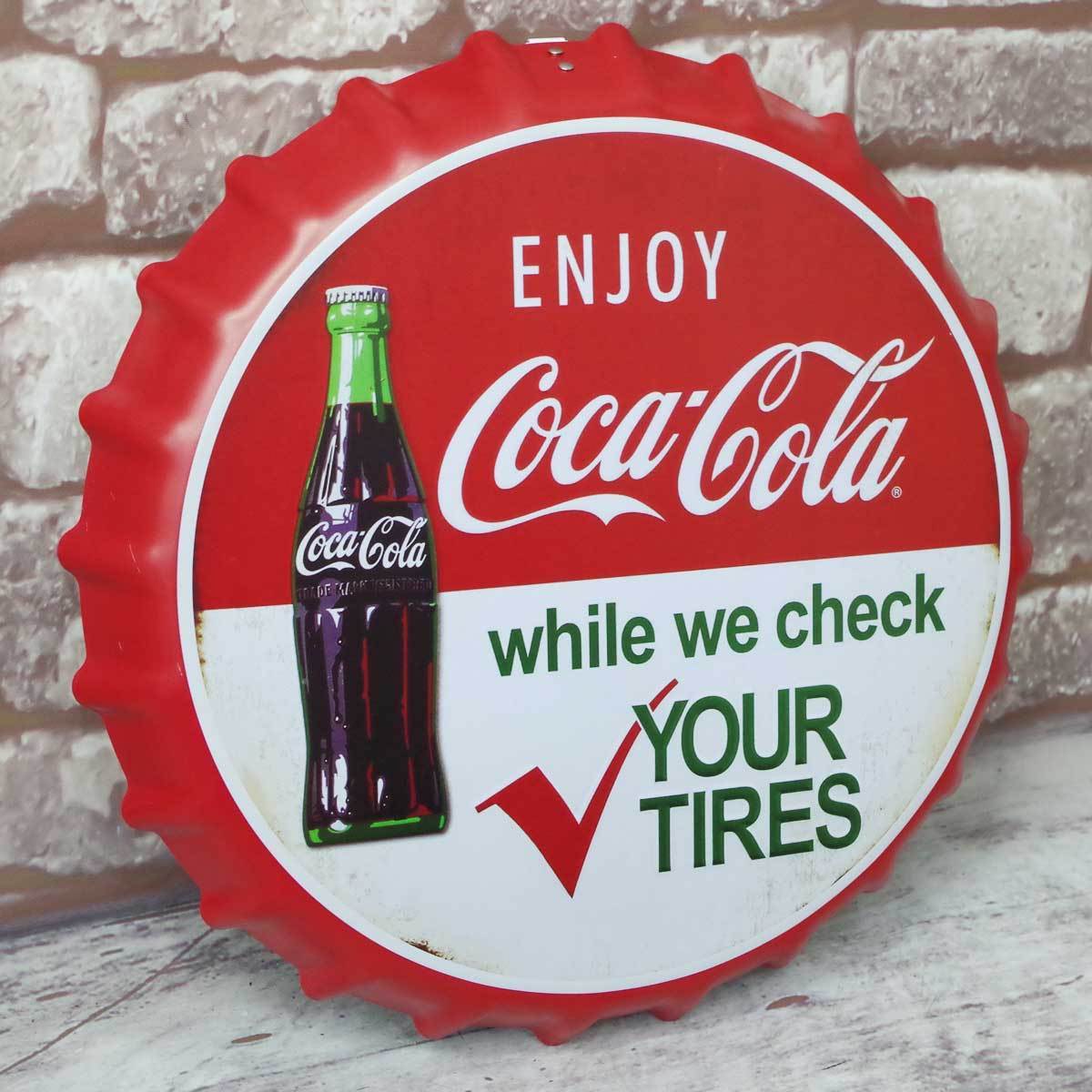 【BZ-49】王冠 ブリキ看板 蓋 コカコーラ Coca Cola 瓶 ボトル アメリカン雑貨 ヴィンテージ アメリカンレトロ 雑貨 35cm_3