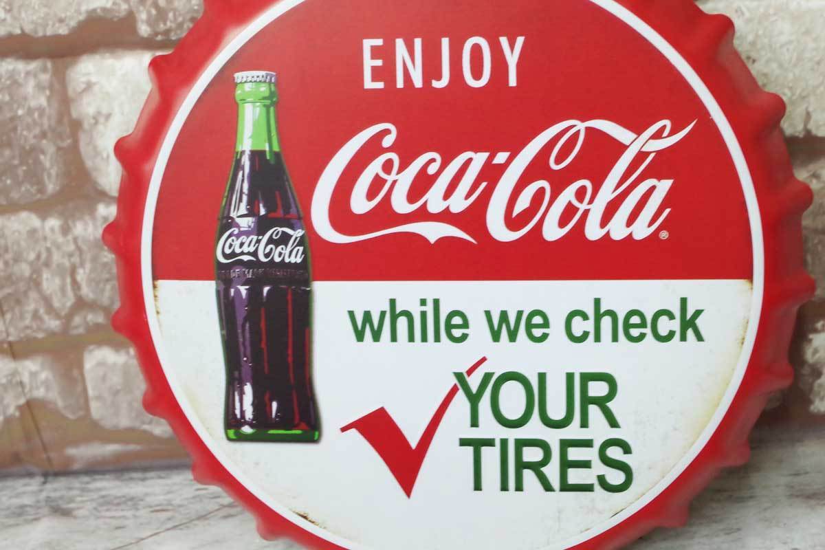 【BZ-49】王冠 ブリキ看板 蓋 コカコーラ Coca Cola 瓶 ボトル アメリカン雑貨 ヴィンテージ アメリカンレトロ 雑貨 35cm_5