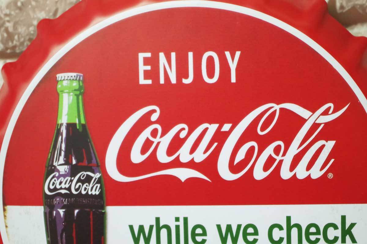 【BZ-49】王冠 ブリキ看板 蓋 コカコーラ Coca Cola 瓶 ボトル アメリカン雑貨 ヴィンテージ アメリカンレトロ 雑貨 35cm_6