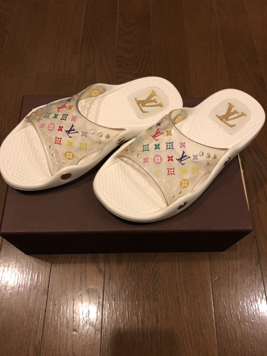 Louis Vuitton モノグラム サンダル ルイヴィトン LOUIS VUITTON サンダル ビーチ 白 ホワイト 23 36 LOUIS