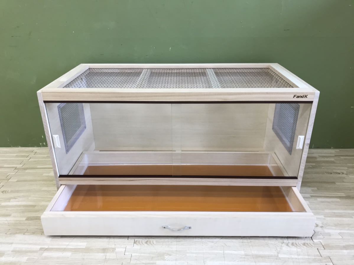 F and K 爬虫類木製ケージ 引き出し仕様 通気口付き