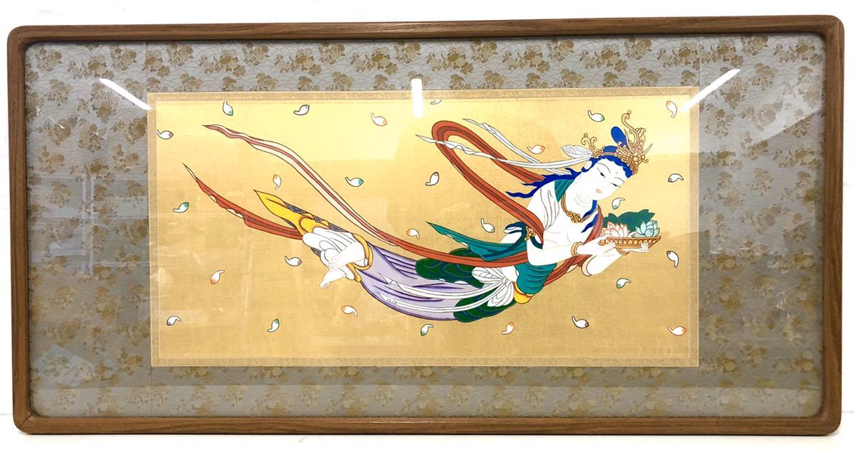 100%新品，正規品 丸山寿美 飛天 真作 絵画 日本画 額装 逸品 仏教美術 画寸 48&times;96 箱付き o16y(人物、菩薩)｜売買されたオークション情報、yahooの商品情報をアーカイブ公開 - オークファン 人物、菩薩