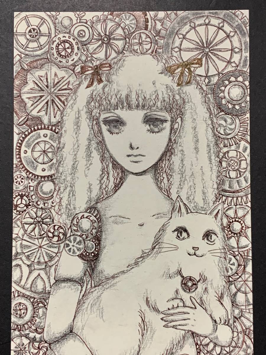 手描きイラスト オリジナル - 鉛筆画 女の子 Yahoo!オークション 白黒
