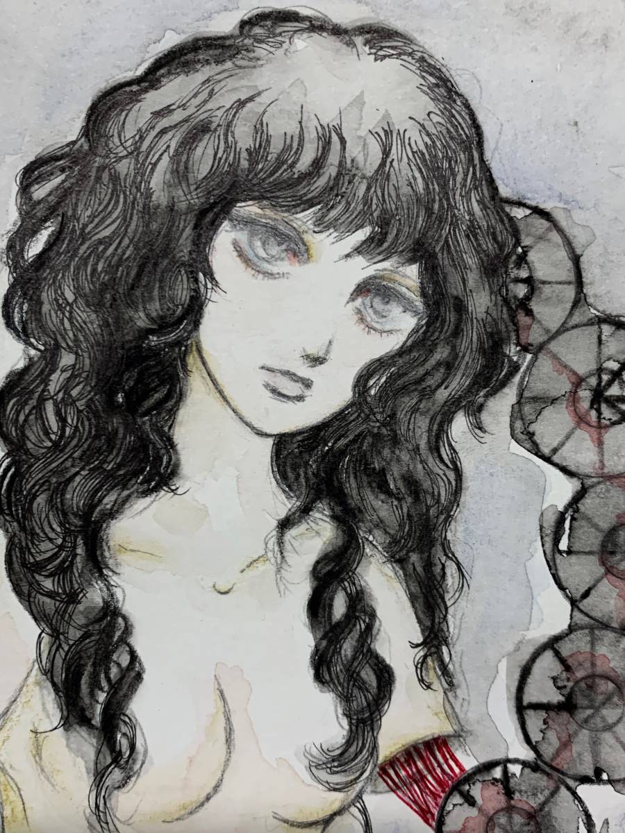 専用　手描きイラスト2枚　鉛筆画　オリジナル　絵画　美少女画 手描きイラスト オリジナル - 鉛筆画 女の子 Yahoo!オークション 白黒