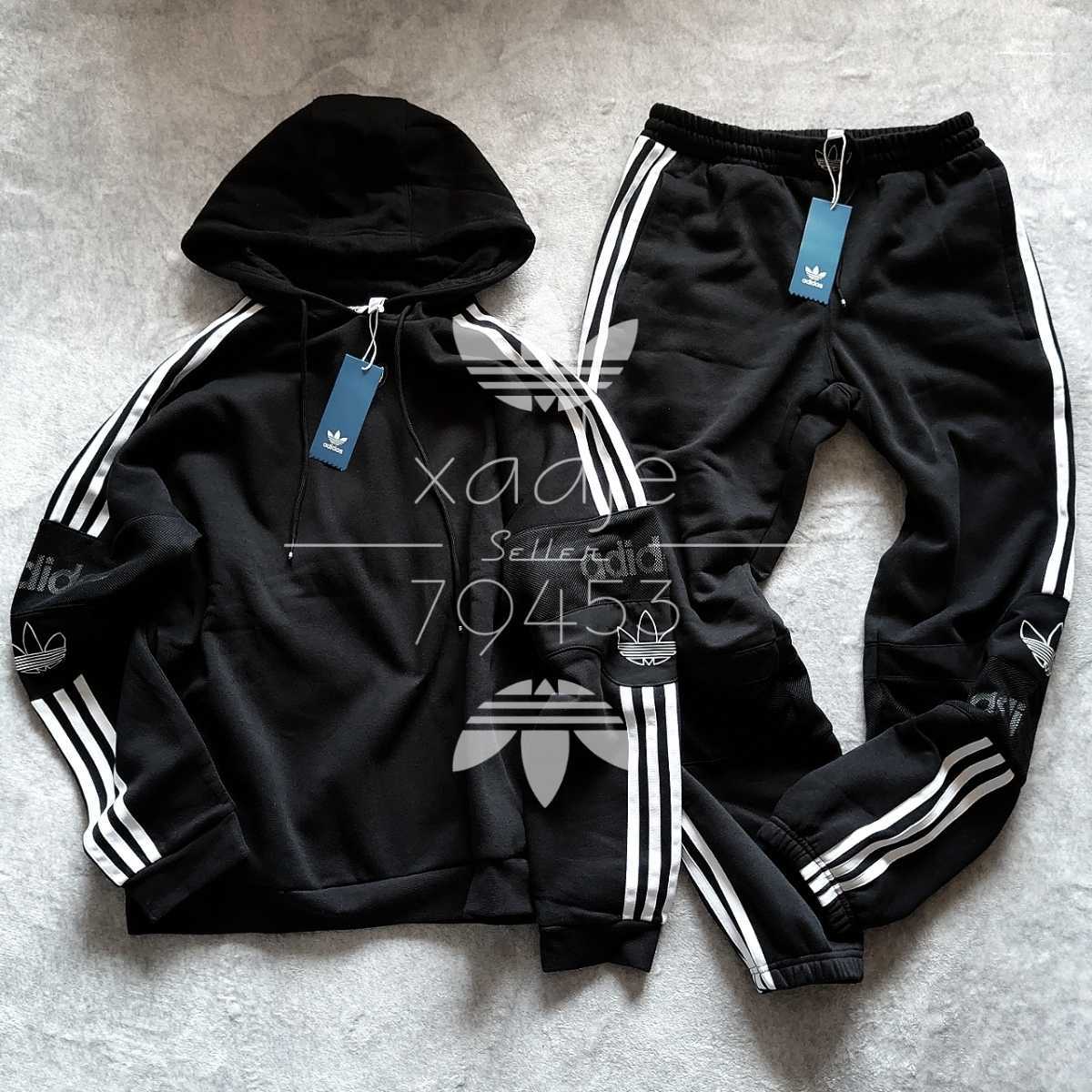 【お得，豊富な】 正規品 adidas originals アディダス オリジナルス 上下セット パーカー スウェットパンツ セットアップ 黒 白 ロゴ ワッペン L(アディダス)｜売買されたオークション情報、yahooの商品情報をアー スウェット