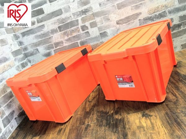 新品　展示品　1円スタート　赤字覚悟　2個　まとめて　アイリスオーヤマ 職人の車載ラック専用 バックルコンテナ 密閉 　オレンジ　MBR-45 1円～ 訳あり 赤字覚悟 クーパーＳ クロスオーバー K8