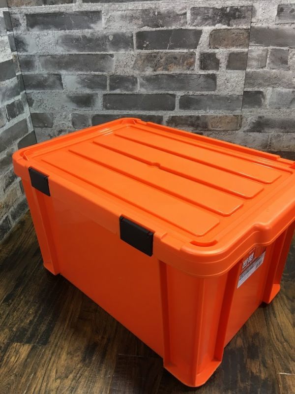 新品　展示品　1円スタート　赤字覚悟　2個　まとめて　アイリスオーヤマ 職人の車載ラック専用 バックルコンテナ 密閉 　オレンジ　MBR-45 1円～ 訳あり 赤字覚悟 クーパーＳ クロスオーバー K8